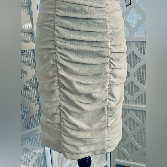 NWT Size 2 NANETTE LEPORE Elegant Cream Ruched Dress Bow Short Designer Ivory XS - Picture 7 of 14